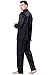 Lonxu Mens Silk Satin Pajamas Set L Dark Black