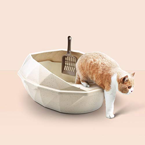 Balacoo – Caixa de areia de plástico para gatos com pá para quarto interno