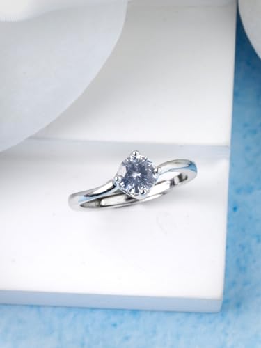 Stylish Rhodium Plated Solitaire Ring for Valentine Collection