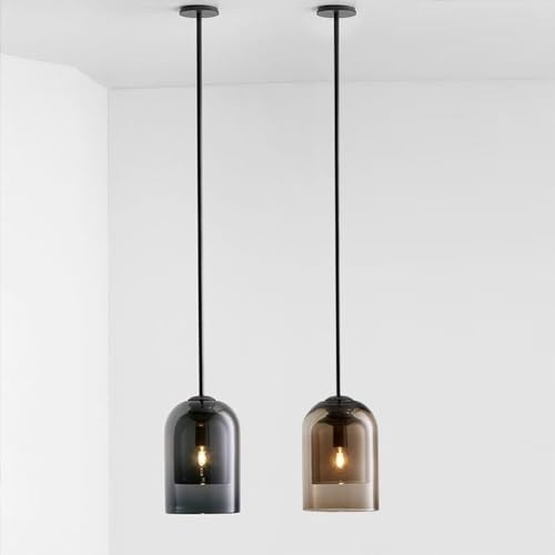 Iluminación colgante mini globo gris ahumado para dormitorio 7