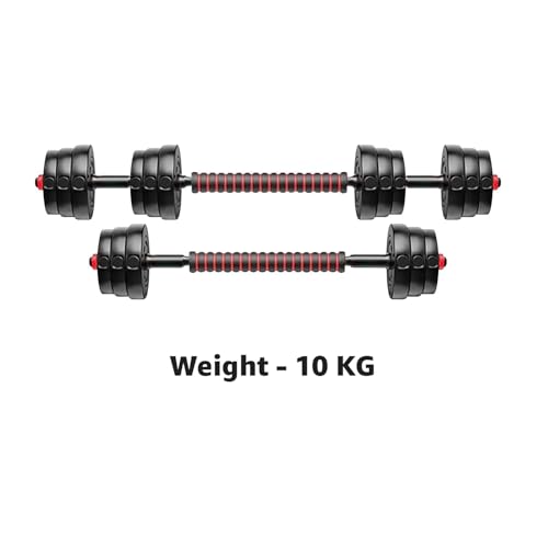 Image of Amazon Brand - Symactive PVC 3-in-1 Convertible Dumbbells Set