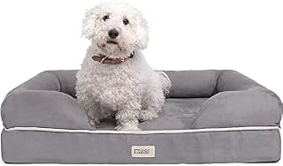 Friends Forever Orthopedic Dog Bed Lounge Sofa Removable Cover 100% Suede Mattress Memory-Foam With Bolster Rim Premium Prestige Edition