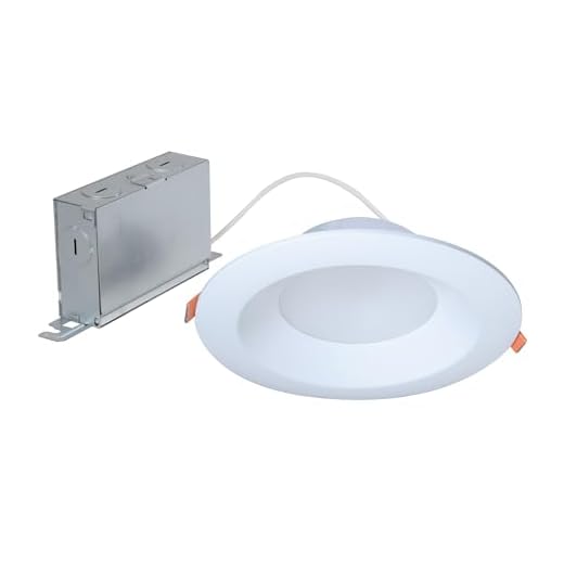 HALO LT6089FS351EWHDMR Canless LED Recessed Light Selectable 3000K, 4000K, 5000K CCT 800 Lumens 6 Inch White