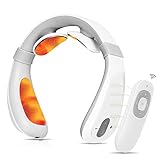 Electric Neck Massager with Heat for Pain Relief, Intelligent Neck Massager with 6 Modes, Deep Tissue Trigger Point EMS Neck Massager for Home, Outdoor, Office. Relax Gift for Her/Him/Friend/Dad/Mom