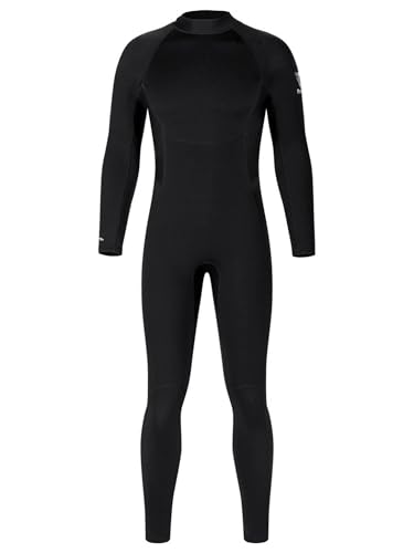 Runhomal   Traje de neopreno de 3 mm para hombre para bucear y nadar con combinación completa para surfear nadar negro XL