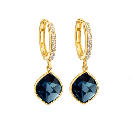 Topaze bleue Londres en boucles d'oreilles pendantes, le cadeau idéal