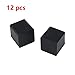 Antrader Square PVC Covers Furniture Foot Table Chair Leg End Cap Cover Tip Protectors Black,Pack of 12 (20x20mm)