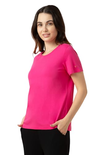 Image of Van Heusen Women's Cotton Relaxed Fit Lounge T Shirt - Relax Fit, Round Neck, Short Sleeves