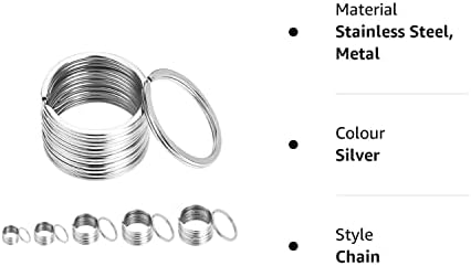 10-100 Key Rings Stainless Steel Round Split Rings Key Chain Ring Key Ring Hoop DIY Key Accessories Nickel Plated Split Key Chain Ring Connector Keychain
