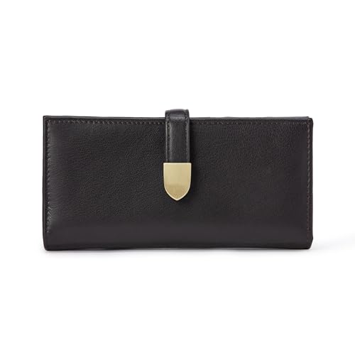 Amazon Essentials Womens Leather Clutch Wallet Dark Brown One Size