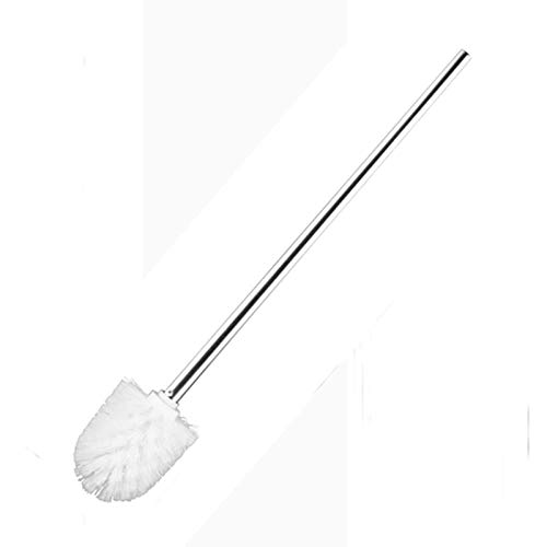 ApuaVireo&Co Cepillo de inodoro de acero inoxidable con mango extendido, esférico, ángulo muerto, limpio, cepillo de inodoro completo (blanco, 45 cm)