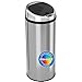 iTouchless 13 Gallon Platinum Edition Touchless Sensor Kitchen Trash Can with Odor Control System, Round Garbage Bin for Home or Office, Brushed Stainless Steel