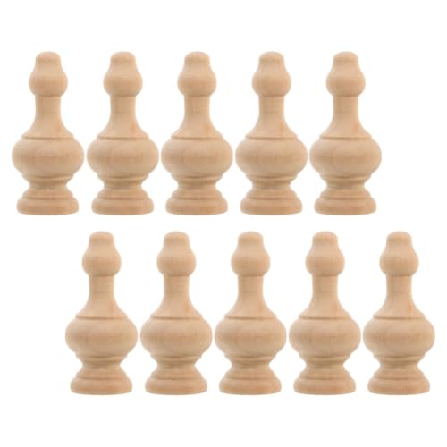 Balaustres de madera sin terminar pack de 10 unidades para decoración romana y maquetas
