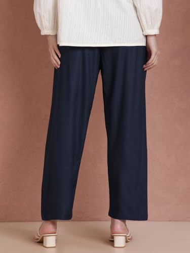 Image of TWIN BIRDS Women Viscose Kurti Pants | Straight Fit Ethnic Daily Trousers