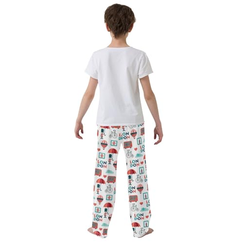 London Bicycle Boys Long Pants Soft Trousers Elastic Waist Kids Lounge Bottoms with Pockets S-XL3