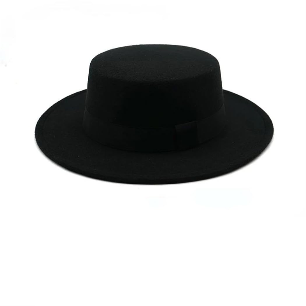 Cappello a bombetta da donna in imitazione di lana Fedoras Top Jazz Round Caps
