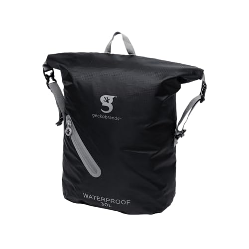 Image of geckobrands Lightweight 30L Waterproof Backpack - Lightweight Watertight Outdoor Bag Hiking Traveling Light Water Activities