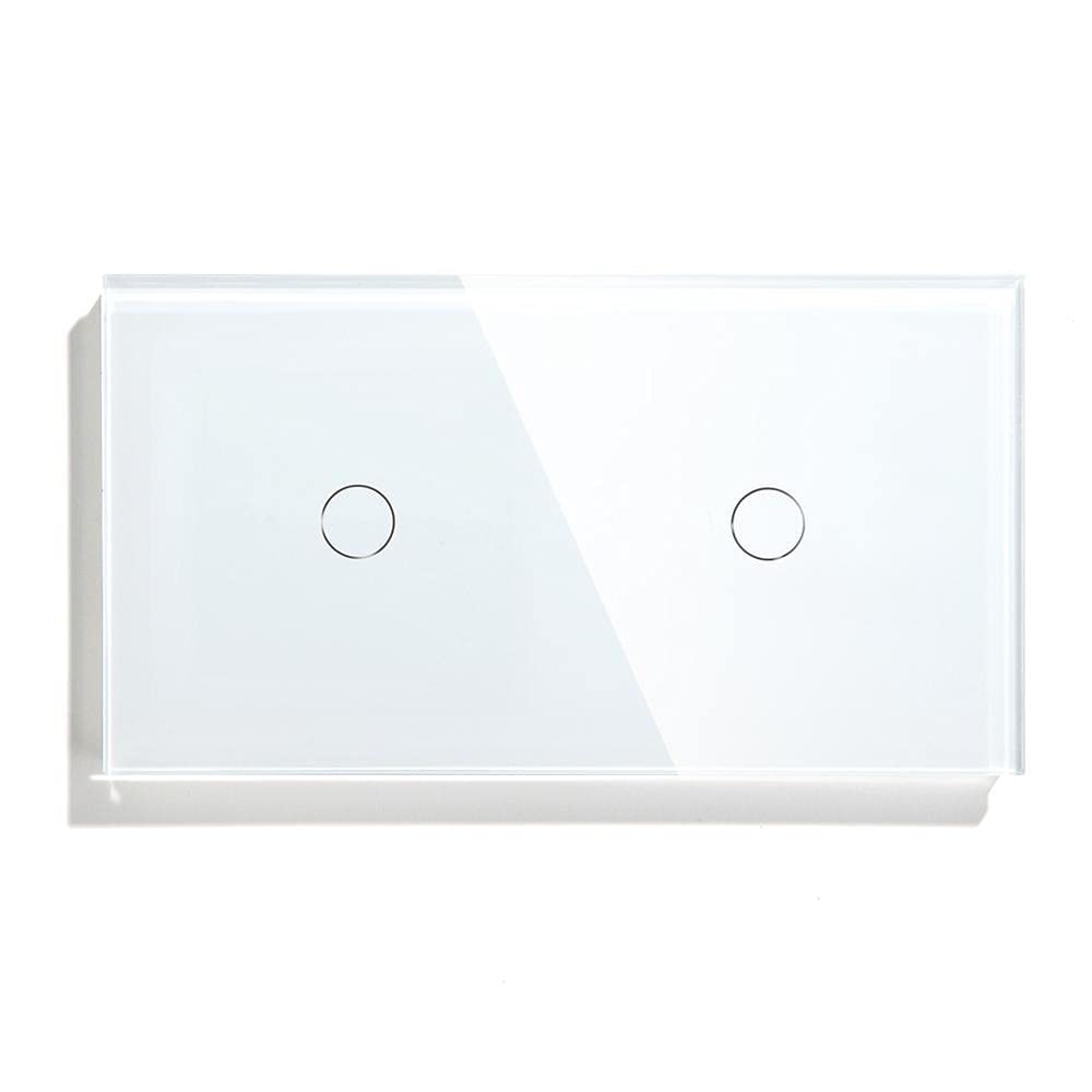Interruptor Tactil, Interruptor Tactil Pared 2 interruptor táctil de pandillas 157 mm 1 vía 2 vía Interruptor de luz Blanco Negro Negro Clase de panel interruptor impermeable Interruptor(White,2 WAY_1