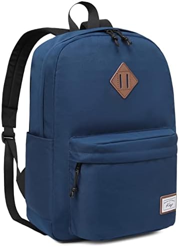 Kasgo Lightweight School Backpack, Water-Resistant Large Capacity Travel Hiking Backpack for Men Women Teenagers Casual Daypack