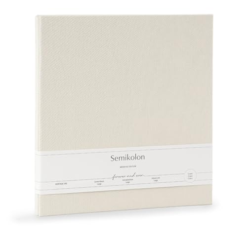 Semikolon 600016 Álbum con tornillos grande 28 x 31 cm   con 20 páginas blanco crema, ampliable   Edición boda