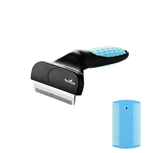 PETNURSE Pet Deshedding Brush(Middle Size), Professional Deshedding Grooming Tool,Effectively Reduces Shedding by Up to 95% for Dogs & Cats