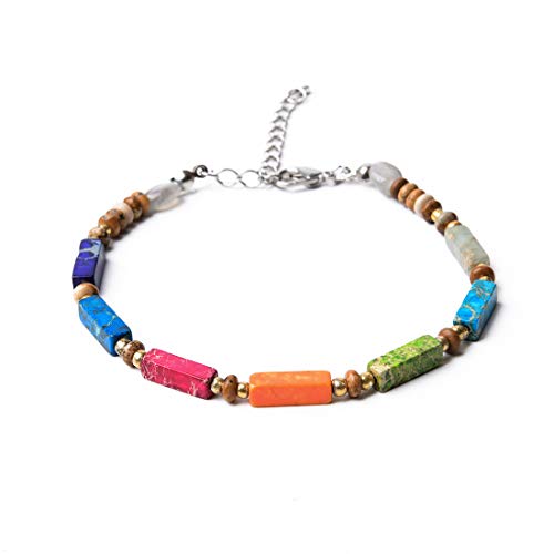 Image of YGLINE Tree of Life Yoga Healing Stone Bracelets,Multilayer Lotus Chakra Stone Reiki Bracelet Sets,Anxiety Crystal Natural Stone,for Women Stress Relief