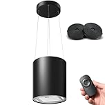SNDOAS Island Cooker Hood, 700m³/h Airflow Extractor Hood with Remote Control, 35cm Recirculating Kitchen Extractor Fan, Carbon Filters, Class A+, 3 Speed, Adjustable Height