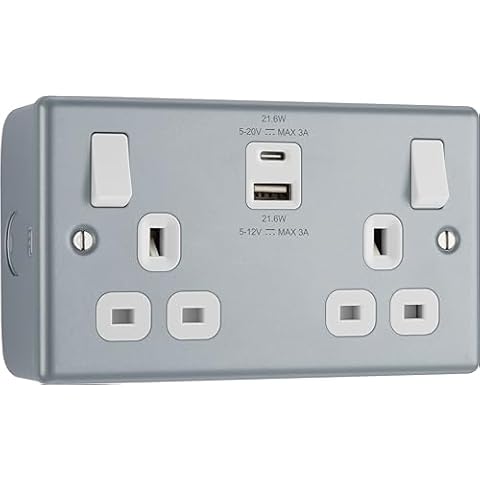 BG Electrical Double Switched Wall Plug Socket Cover