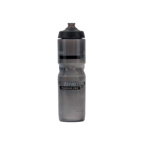 ZEFAL Magnum Pro Bidon Bicicleta Premium - Botella Bicicleta, MTB y Deporte sin BPA - Accesorios Bici - Bidón de Bicicleta de Gran Capacidad - Tapón de Silicona Impermeable - 975ml, 92g, Negro Ahumado