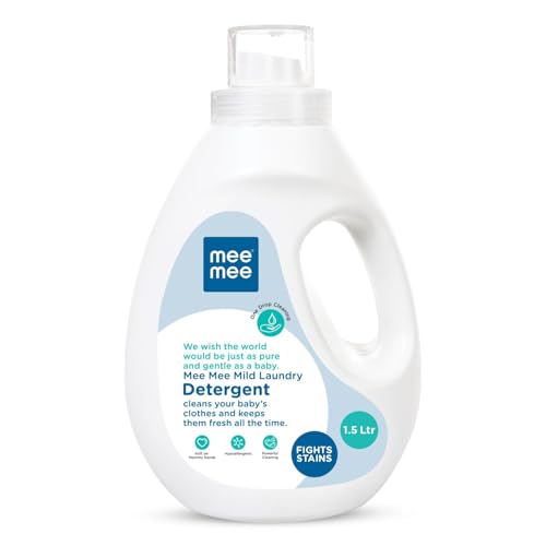 Image of Mee Mee Baby Liquid Detergent 1.5 L | pH Balanced, Free from Harsh Chemicals, Safe for Mother's Hands & Baby's Skin | Anti-Bacterial, Removes Stains & Odor with One Drop, Hypoallergenic | Mild Scent