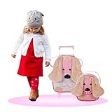 Mochila Infantil Bichinhos com Carinho – Kit Completo Carrinho + Lancheira + Estojo (Dog Rosa)