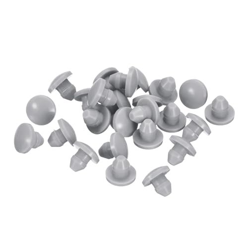 Image of uxcell 28Pcs Silicone Plugs, Rubber Round Snap in Locking Hole Plugs for 3.5-4mm Hole, Hole Stoppers Waterproof Hole Plug for Metal Tube, Furniture End Caps Inserts, Grey