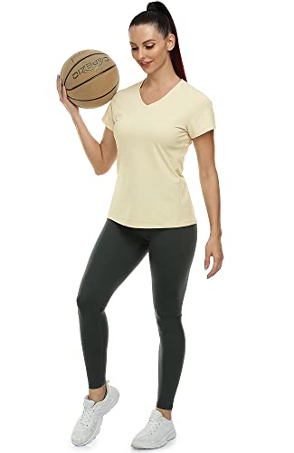 Image of icyzone Workout Shirts Yoga Tops Activewear V-Neck T-Shirts for Women Running Fitness Sports Short Sleeve Tees