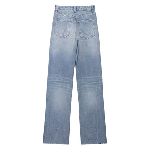 High Waist Wide Leg Jeans Fashionable Versatile Classic High Waist Denim Pants for Women with2