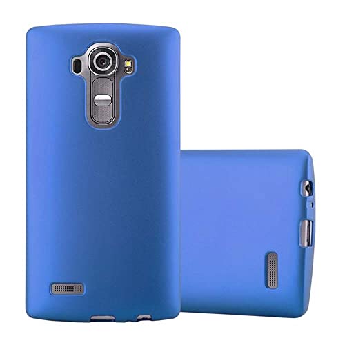 Cadorabo Case Compatible with LG G4 in Metallic Blue - Shockproof and Scratch Resistant TPU Silicone Cover - Ultra Slim Protective Gel Shell Bumper Back Skin