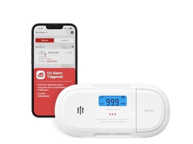 X-Sense Sensor CO-monóxido Wi-Fi con batería reemplazable