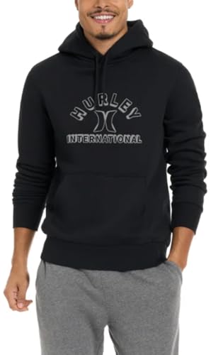 Hurley Men's One and Only Solid Summer Pullover Hoodie, Black International, Medium