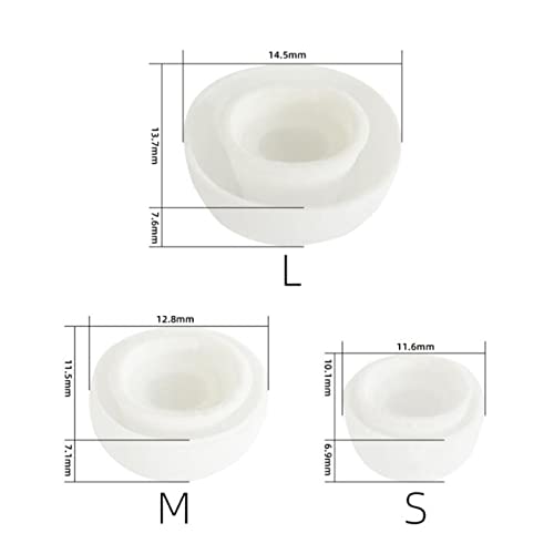 Hsthe Sea 6 works Replacement Earplugs for Airpods Pro Silicone Ear Pads Earphone Tips Replacement Earbuds Case Silicone Soft Earphone Pads Silicone Earbuds for Airpods Pro (S/M/L,White) - Image 3