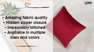 Image of Amazon Brand - Umi Velvet Decorative Cushion Cover 18x18 Inch - Set of 5, Soft Solid Square Throw Pillow Covers for Sofa, Living Room or Home Decor - 45x45 cm in Wine Color