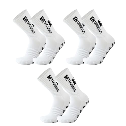 Hsyadazi 3 Pares De Calcetines De Fútbol Para Hombre Y Mujer (Tallas 39-46) - Calcetines Deportivos Antideslizantes Con Agarre Antideslizante Para Fútbol, Baloncesto Y Correr
