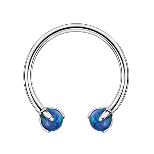 Piercing herradura de acero quirúrgico 316L con extremos roscados internos 6 mm, 8 mm, 10 mm, 12 mm, metal, sin piedra preciosa, Metal, Sin gema Cover
