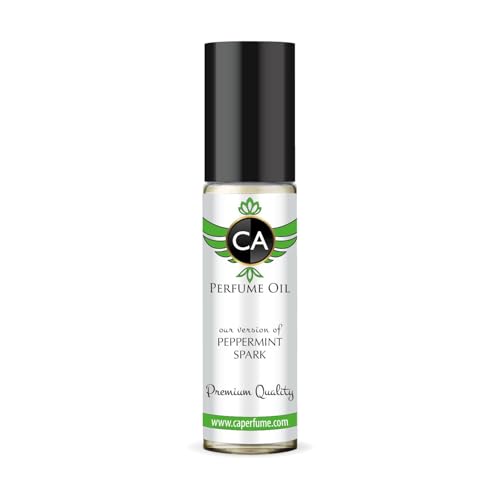 CA PerfumeOriginals Peppermint Spark Unisex Fragrance Oil Aromatic Spicy Scent Long Lasting Perfumes for Women &amp; Men Travel Size TSA Ready Mini Parfum Body Oil Roll-on 0.33 Fl Oz 10ml