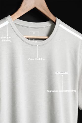 Image of Van Heusen Men's Running T-Shirt | Regular Fit | Crew Neck | Soft Breathable Mircofiber | Casual Wear | Summer Favorite | Shoulder Bonding |Sports T-Shirt | Style 61005