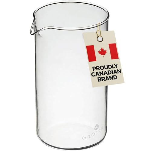 Image of GROSCHE Borosilicate 3.3 Glass Universal Replacement Beaker for French Press Coffee and Tea Makers - (34.oz - Medium)
