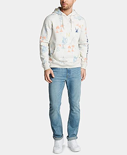 Nautica Men's Blue Sail Classic-Fit Limited-Edition Printed Logo Hoodie, X-Large, Frost Heather4