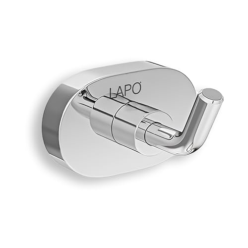Image of LAPO Bathroom Robe Hook for Towel and Cloth Hanging, Premium Wall Mounted Hanger for Home and Wash Area Use, Long Lasting Shine, 25 Years Warranty (Chrome Finish, Pack of 1) - KIK
