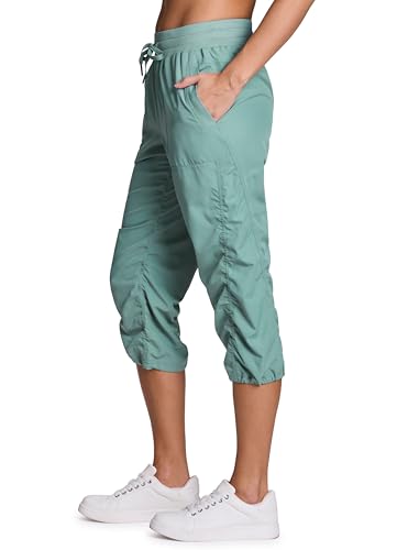 Image of RBX Active Capri Pants for Women Joggers Stretch Lightweight Women's Casual Pant Capri with Drawstring
