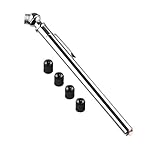 CZC AUTO Pencil Tire Pressure Gauge, Mechanical Air Gage, Stainless Stem Single Chuck with Pocket Clip Tyre Checker for Motorcycle Bike Car RV SUV ATV, 5-50PSI 30-350KPa (Silver, 1 Pack)