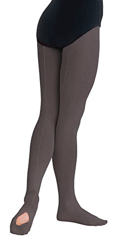 Body Wrappers C45 TotalSTRETCH Girls' Mesh Backseam Convertible Tights (4-6, Black)