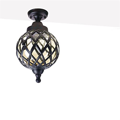 Plafonnier LED Moderne Noir pour Salle de Bains et Entrée Extérieure